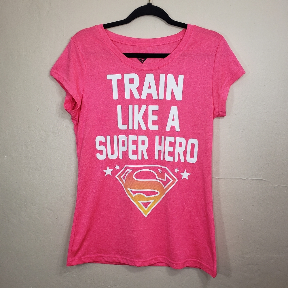 Juniors Train Like a Super Hero XL 15-17 Neon Pink